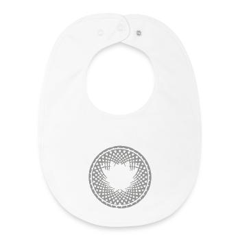 Motif géométrique du mandala - Bavoir bébé bio - blanc - Devant