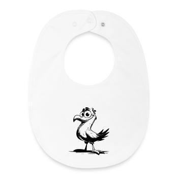 Comedy bird laugh guarantee with beak - Baby Organic Bib - white - Front