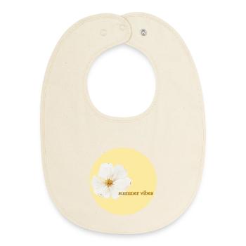Sommer Vibes Blüten Design - Baby Organic Lätzchen - Natur - Vorne