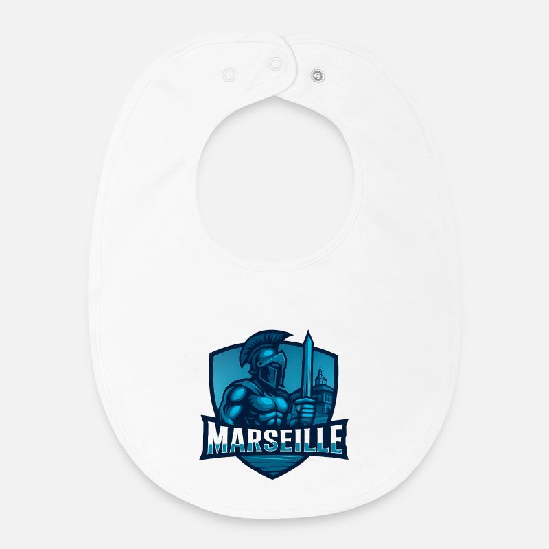Tshirt Marseille - Bavoir bébé bio - blanc