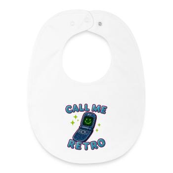 Rétro Flip Phone Call Me Design - Bavoir bébé bio - blanc - Devant