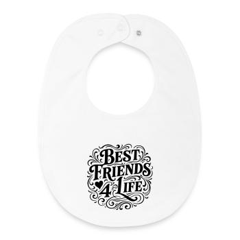 Best Friends Friendship - Baby Organic Bib - white - Front