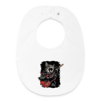 Heavy Metal Cat - Baby Organic Bib - white - Front
