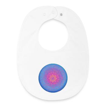 Träumerisches Mandala in blau-lila - Baby Organic Lätzchen - Weiß - Vorne