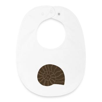 Elegantes Ammonit Fossil Muster Design - Baby Organic Lätzchen - Weiß - Vorne