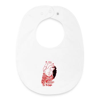 Message de circulation Crise cardiaque - Bavoir bébé bio - blanc - Devant