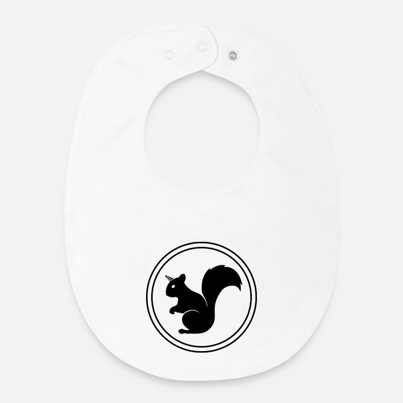 Squirrel – mythical creature, word play & fairy tale fun - Baby Organic Bib - white