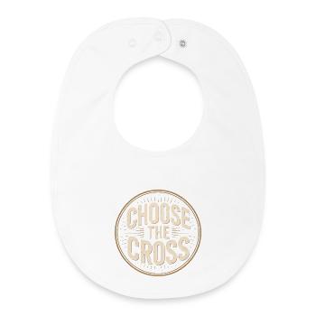 Christlich Choose The Cross Kreuz Botschaft - Baby Organic Lätzchen - Weiß - Vorne