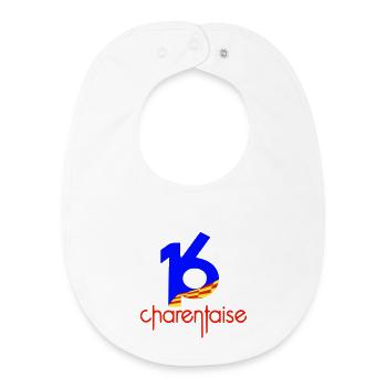 Département 16 charentaise - Bavoir bébé bio - blanc - Devant