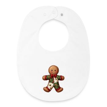 Gingerbread Weihnachtsmotiv Patchwork - Baby Organic Lätzchen - Weiß - Vorne