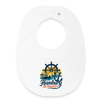 Hamburg My Home Port City Silhouette Gift - Baby Organic Bib - white - Front