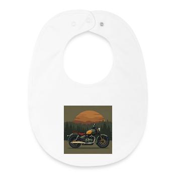 Quiet-Luxury Motorcycle Icon - Baby Organic Bib - white - Front