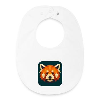 Red Panda Head Low Poly - Baby Organic Bib - white - Front