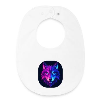 Lupus Wolf Neon Geopattern - Baby Organic Bib - white - Front
