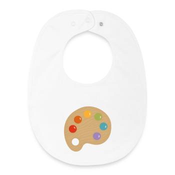 Charme de palette de peinture - Bavoir bébé bio - blanc - Devant