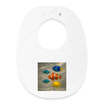 Fish Floating - Baby Organic Bib - white - Front