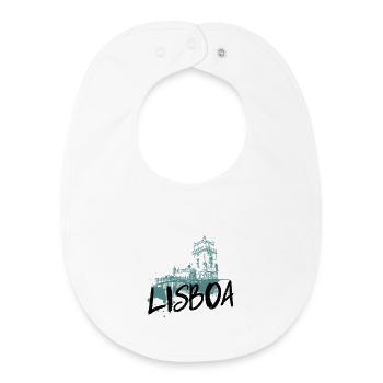 Belém-Turm in Lissabon, türkisfarbene Silhouette - Baby Organic Lätzchen - Weiß - Vorne