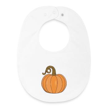 Gebogener Stiel Kürbis Illustration - Baby Organic Lätzchen - Weiß - Vorne
