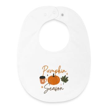 Herbst Kürbis Saison Illustration - Baby Organic Lätzchen - Weiß - Vorne