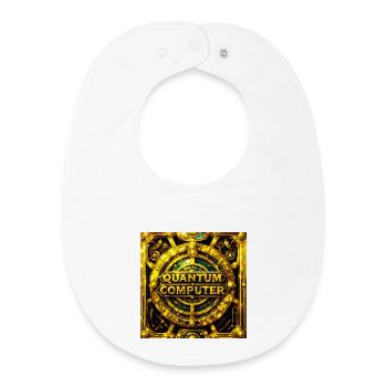 Golden Quantum Computer Emblem - Baby Organic Bib - white - Front