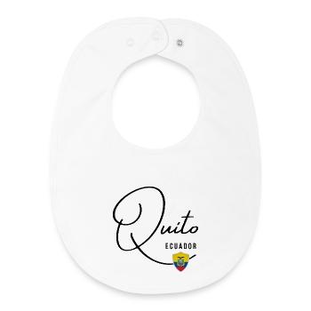 Elegantes Design Quito, Souvenir Quito - Baby Organic Lätzchen - Weiß - Vorne