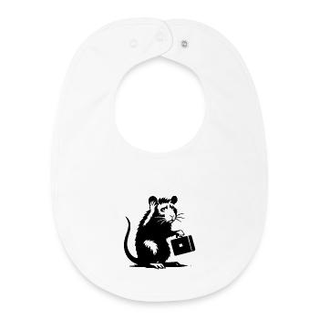 Rat avec mallette - Bavoir bébé bio - blanc - Devant