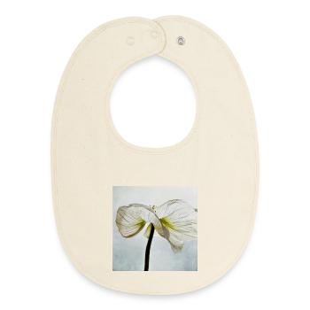 Weiße Mohnblüte - Baby Organic Lätzchen - Natur - Vorne