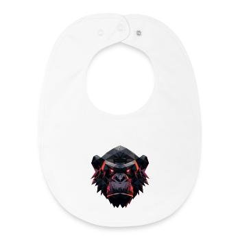 Gorilla Prisma Kopf Low Poly Art Design - Baby Organic Lätzchen - Weiß - Vorne
