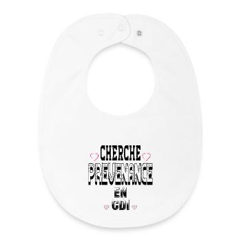 Cherche Prévenance en CDI - Bavoir bébé bio - blanc - Devant