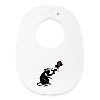 Rat makes stink | Street Art Stencil Style - Baby Organic Bib - white - Front
