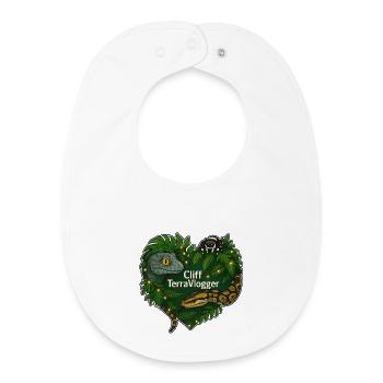 Cliff TerraVlogger Dschungel Herz - Baby Organic Lätzchen - Weiß - Vorne