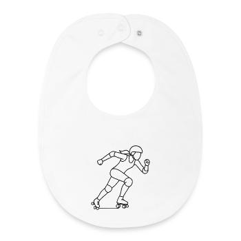 Roller Derby Player Sketch – Sports Motif - Baby Organic Bib - white - Front