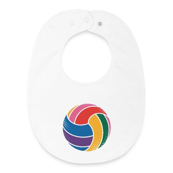 Volley-ball coloré pour les amateurs de sport - Bavoir bébé bio - blanc - Devant