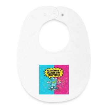 Digitale Therapie: Mein Handy laden - Baby Organic Lätzchen - Weiß - Vorne