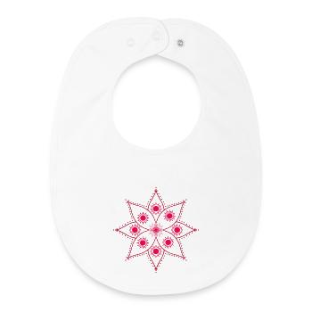 Mandala-Rosette Intensives Rosa - Baby Organic Lätzchen - Weiß - Vorne
