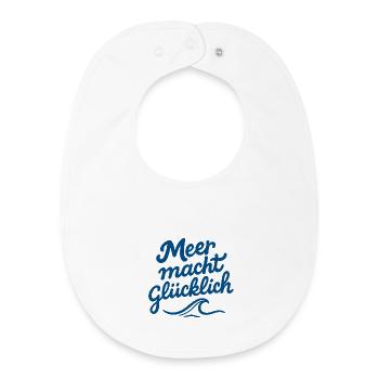 Sea Makes Happy Typography Wave - Baby Organic Bib - white - Front