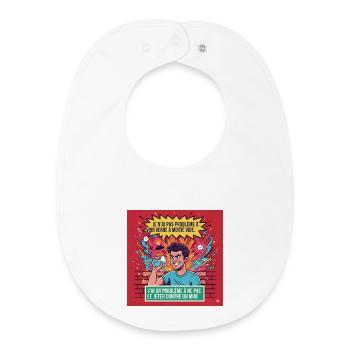 Glas gegen Wand, Retro-Humor - Baby Organic Lätzchen - Weiß - Vorne