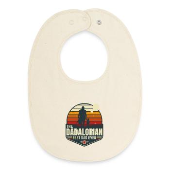 The Dadalorian Mando - Sunset - Best Dad - Badge - Bavoir bébé bio - écru doux - Devant