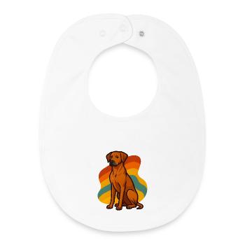 Chien rétro rhodésien Ridgeback - Bavoir bébé bio - blanc - Devant