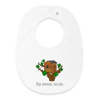 Cabane dans les arbres - Bavoir bébé bio - blanc - Devant