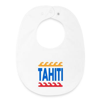 Tahiti - French Polynesia - Polynesia - Beach - Baby Organic Bib - white - Front
