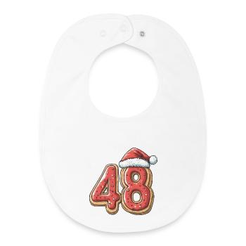 48 Number Biscuit Christmas - Baby Organic Bib - white - Front