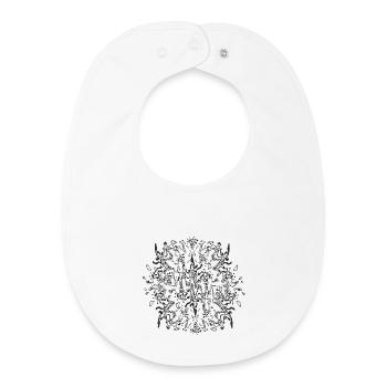 Kaleidoscopic Ornament Pattern - Baby Organic Bib - white - Front