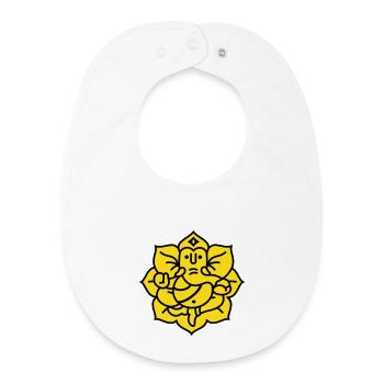 Ganesha Elefant No.02 (Farben änderbar) - Baby Organic Lätzchen - Weiß - Vorne