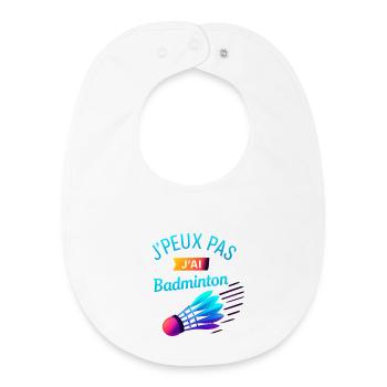 Jpeux Pas Jai Badminton - Bavoir bébé bio - blanc - Devant