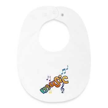 Musik und Noten - Baby Organic Lätzchen - Weiß - Vorne
