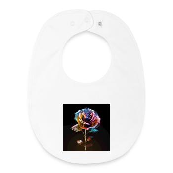 Rainbow Rose Metallic Shine - Baby Organic Bib - white - Front