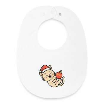 Bal de Noël amusant pour chatons - Bavoir bébé bio - blanc - Devant