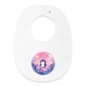 Pastel penguin in the cloud forest - Baby Organic Bib - white - Front