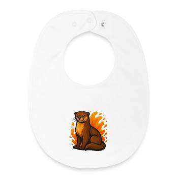 Flammender Otter - Baby Organic Lätzchen - Weiß - Vorne